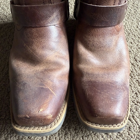 Justin Brown Leather Motorcycle Boots 10B - Picture 10 of 15